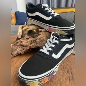 Vans Black and White Canvas Sneakers
